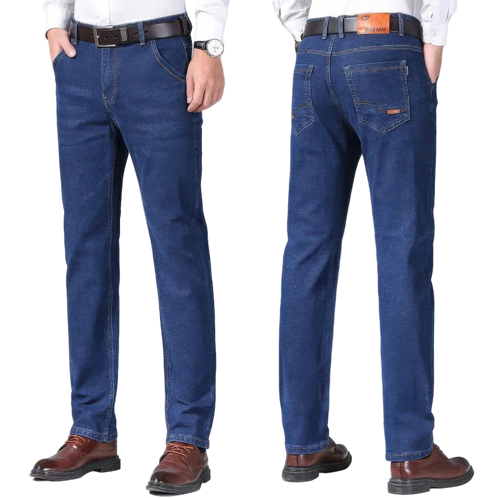 Straight-Jeans aus schwerem Denim - Mittlere Taille mit mittlerer Waschung