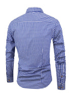 Kariertes Herrenhemd - Langarm Business Casual Hemd aus Baumwolle