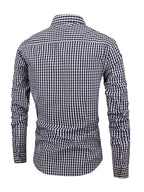 Kariertes Herrenhemd - Langarm Business Casual Hemd aus Baumwolle