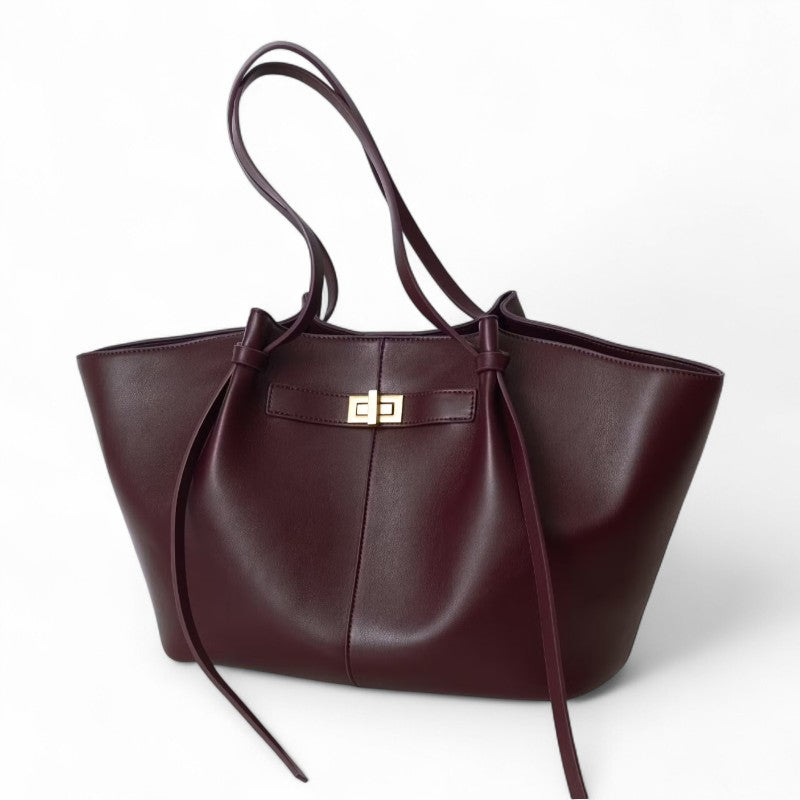 Minimalistische Tote Bag - PU Schultertasche mit Reißverschluss