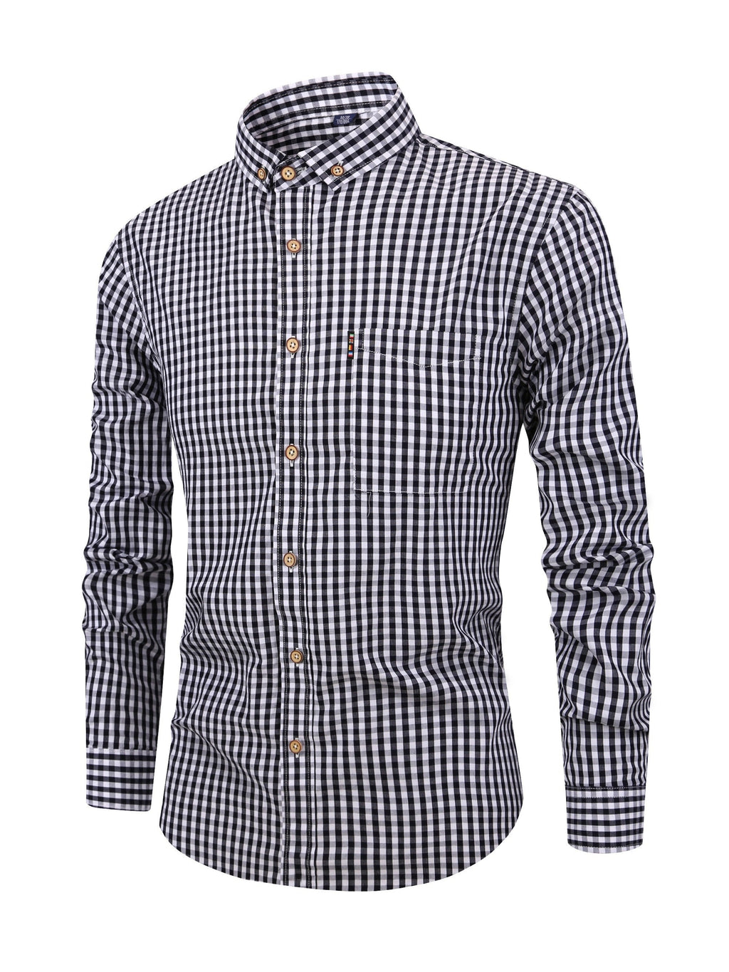 Kariertes Herrenhemd - Langarm Business Casual Hemd aus Baumwolle