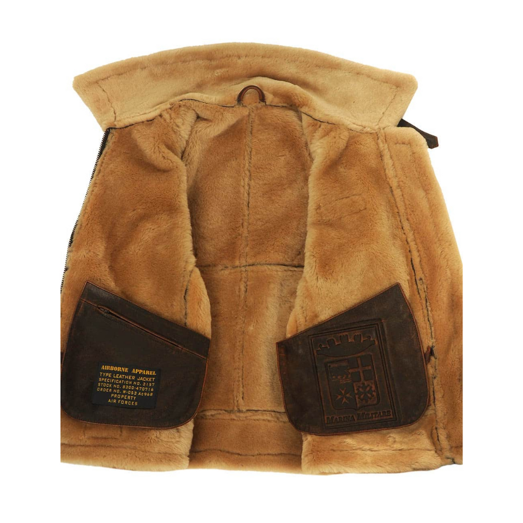PU Bikerjacke mit Kunstfellkragen - Winter Bomberjacke Herren
