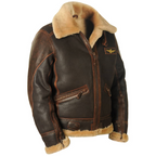 PU Bikerjacke mit Kunstfellkragen - Winter Bomberjacke Herren