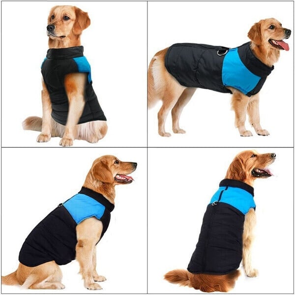 Dog Jacket for Autumn and Winter - Solid Color Polyester Dog Coat