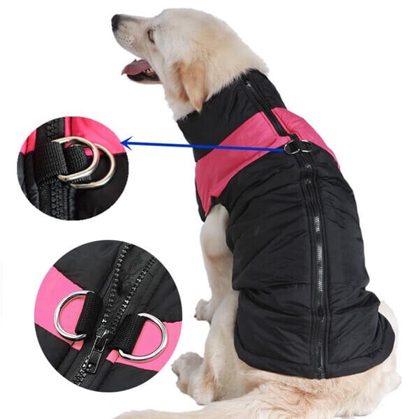 Dog Jacket for Autumn and Winter - Solid Color Polyester Dog Coat
