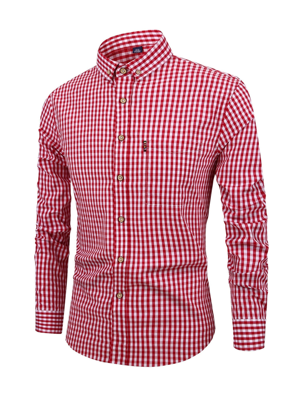 Kariertes Herrenhemd - Langarm Business Casual Hemd aus Baumwolle