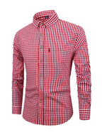 Kariertes Herrenhemd - Langarm Business Casual Hemd aus Baumwolle