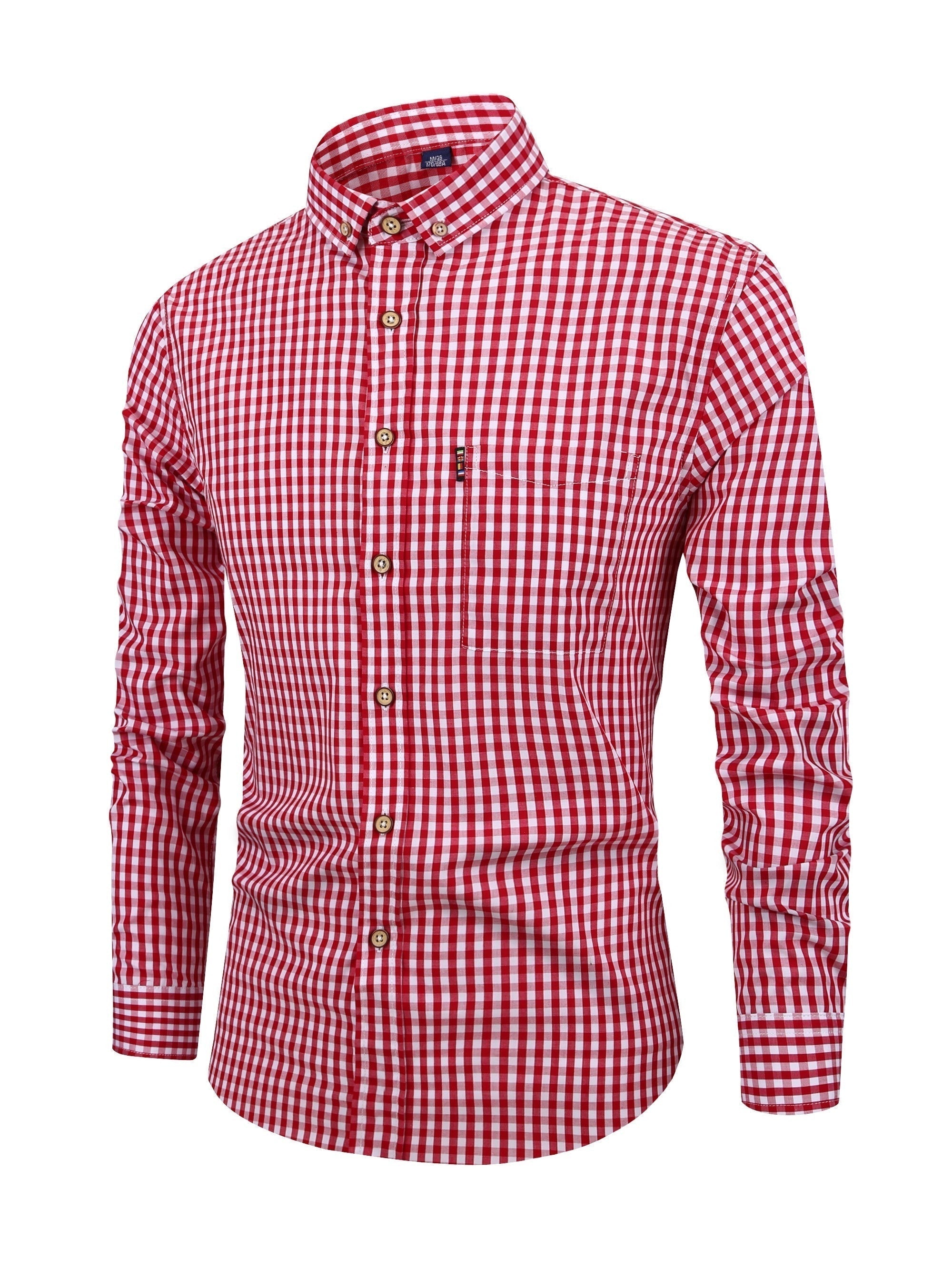 Kariertes Herrenhemd - Langarm Business Casual Hemd aus Baumwolle