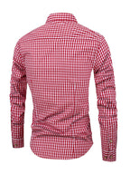 Kariertes Herrenhemd - Langarm Business Casual Hemd aus Baumwolle