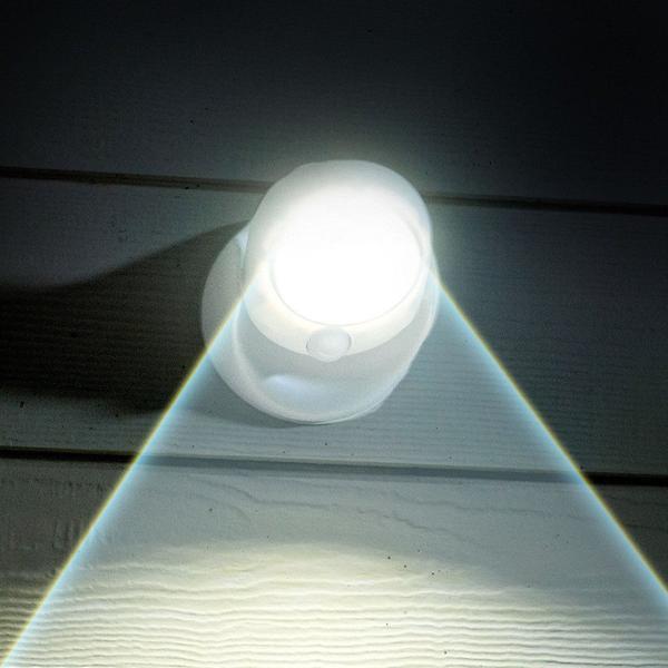 LED Garden Sensor Light - Plastic Outdoor Wall Light White 124mm