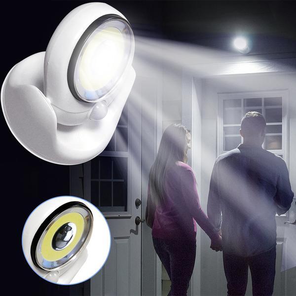 LED Garden Sensor Light - Plastic Outdoor Wall Light White 124mm