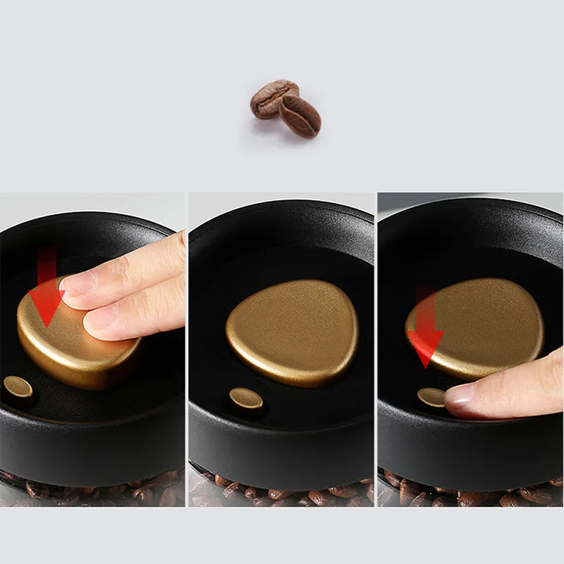 Glass Coffee Container Airtight Vacuum Lid - 500–1800ml Storage Jar