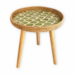Runder Rattan Couchtisch - Naturfarbener Beistelltisch