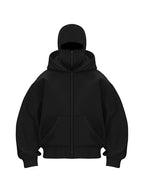 Oversized zip-up hoodie - cotton hooded jacket streetwear
