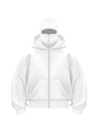 Oversized zip-up hoodie - cotton hooded jacket streetwear