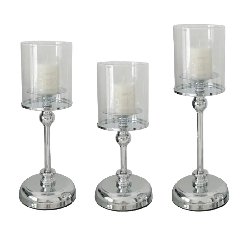 Glas Metall Kerzenhalter Zylindrisch - Nordic Kerzenständer für Esstisch