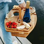 Foldable wooden picnic table - portable outdoor serving table
