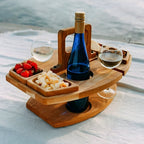 Foldable wooden picnic table - portable outdoor serving table
