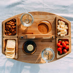 Foldable wooden picnic table - portable outdoor serving table