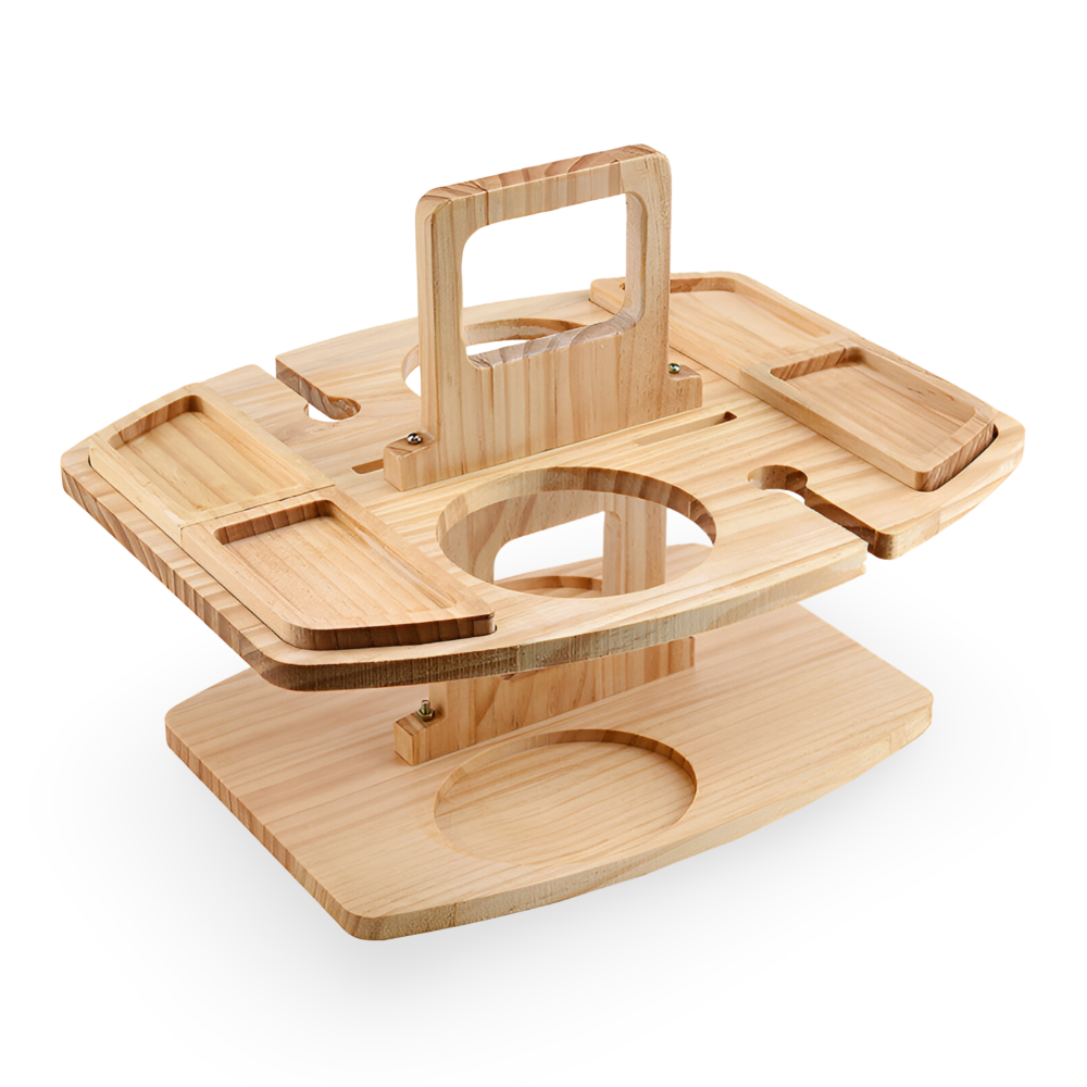Foldable wooden picnic table - portable outdoor serving table