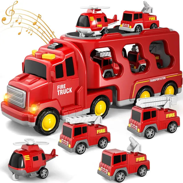 Fahrzeugtransporter Spielset - 2-in-1 Transporter mit Mini Autos