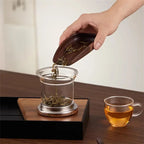 Glass Tea Decanter with Natural Wood Handle