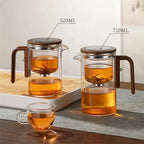 Glass Tea Decanter with Natural Wood Handle