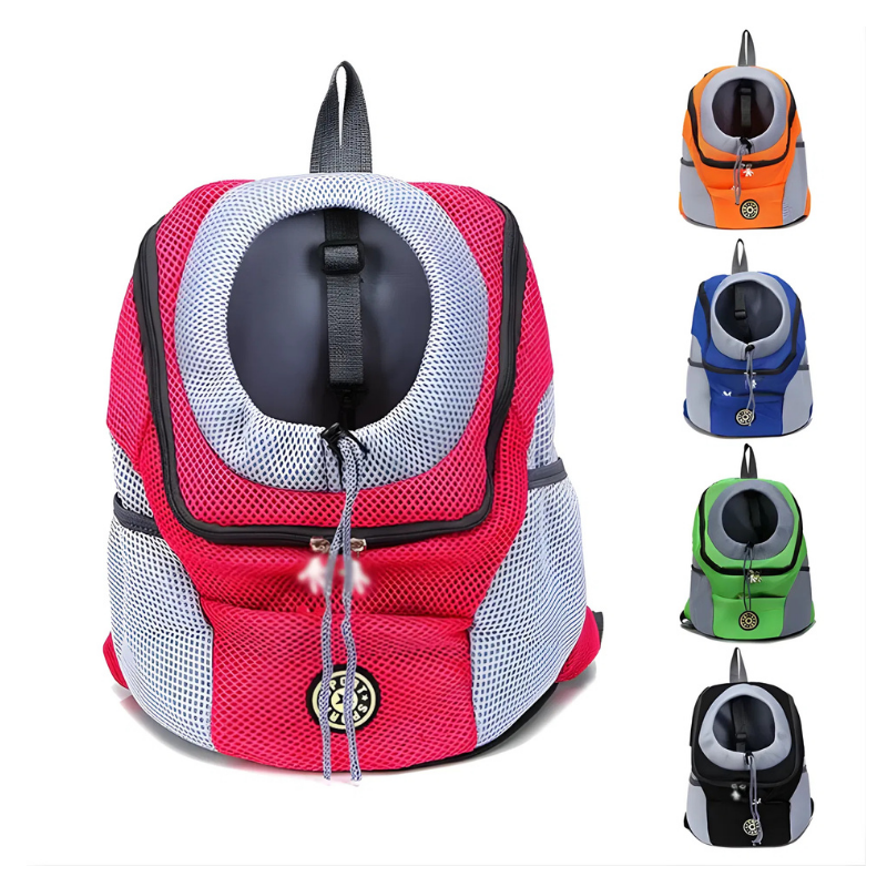 Tragbarer Haustier-Rucksack aus PVC und Mesh - Transporttasche für Haustiere