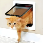 Square cat flap with 4-way lock - pet door made of ABS