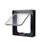 Square cat flap with 4-way lock - pet door made of ABS