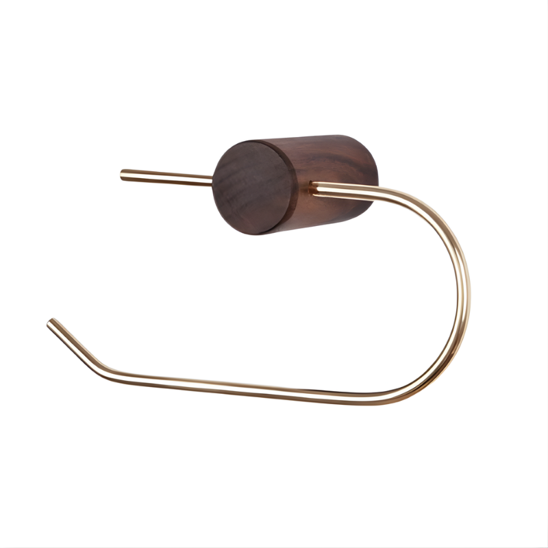Toilettenpapierhalter aus Messing Holz Metall - Wandmontierter Badrollenhalter