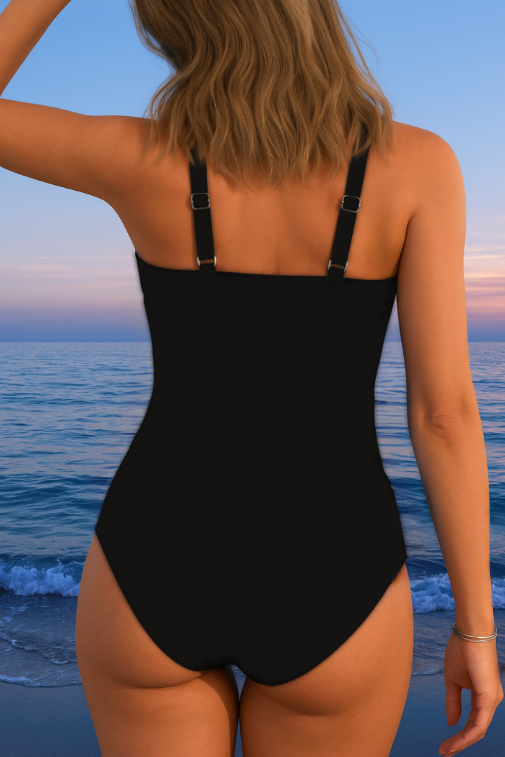 Blumen Muster Einteiler Badeanzug - Damen Badeanzug mit Herausnehmbaren Pads