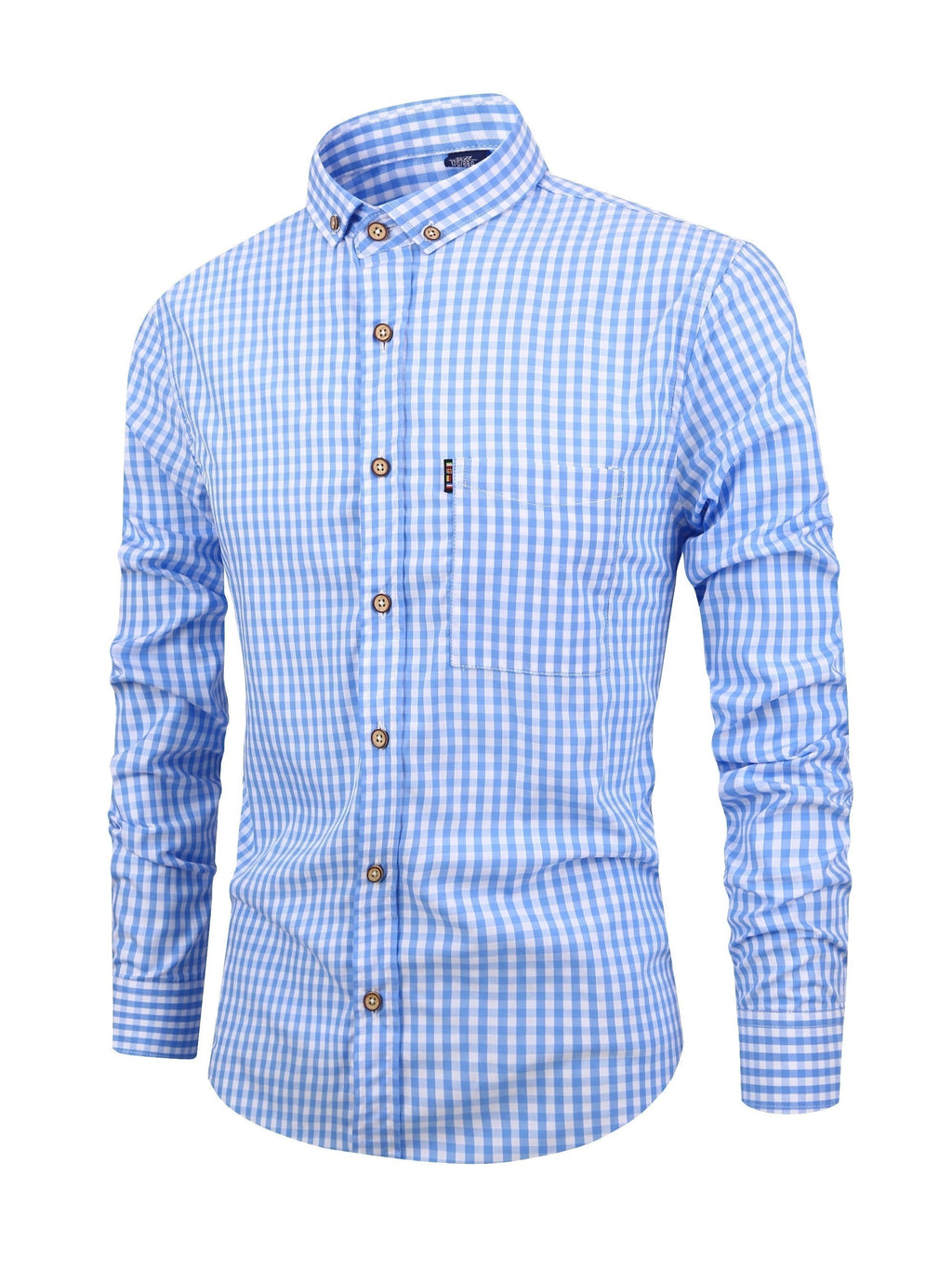 Kariertes Herrenhemd - Langarm Business Casual Hemd aus Baumwolle