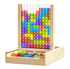 Holz Baustein Puzzle Set - Konstruktionsspielzeug aus ABS und Holz