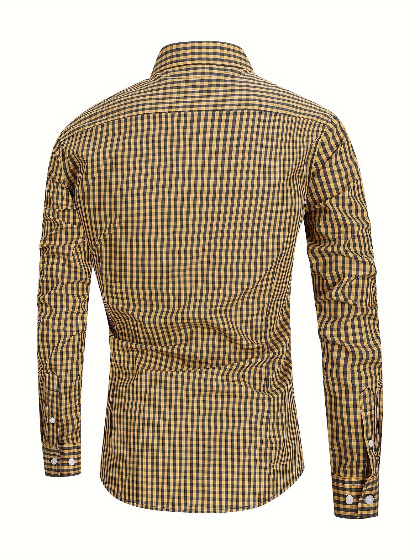 Kariertes Herrenhemd - Langarm Business Casual Hemd aus Baumwolle